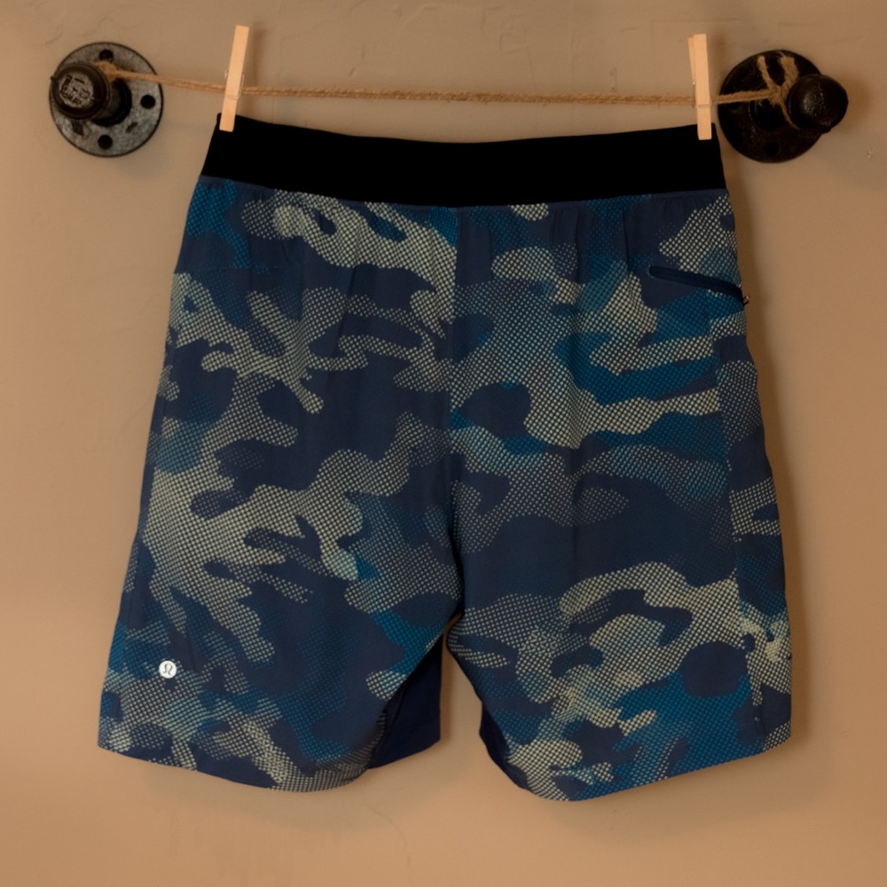 lululemon athletica Blue Camo Athletic Shorts